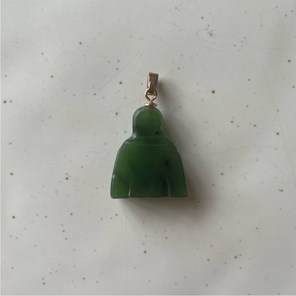 Natural Nephrite Jade lucky Buddha Pendents for couples gold-plated chain - Picture 14 of 14